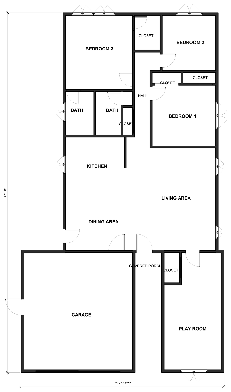 Floor plan of the Play Room Addition